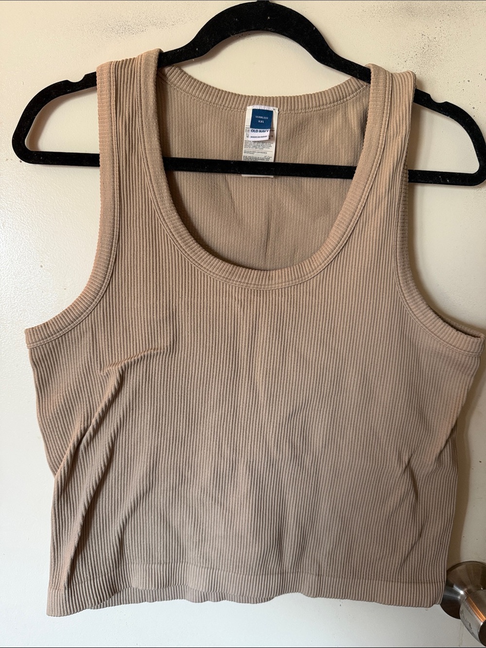 Old Navy Beige Ribbed Scoop Neck Tank